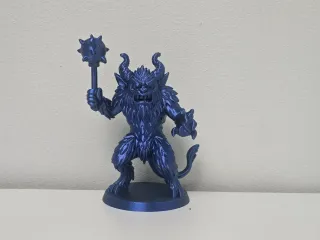 Furry Krampus with Spiked Mace Holiday Figure