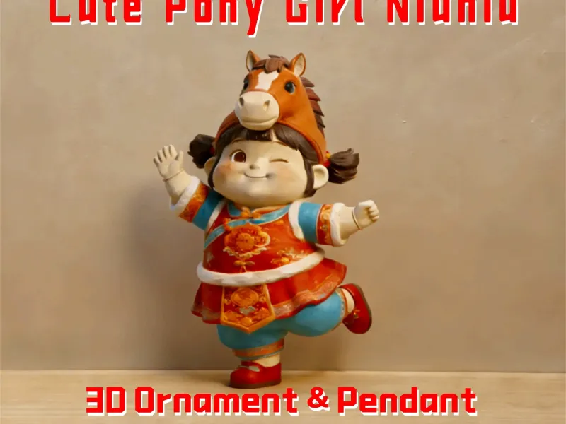 Adorabile Pony Girl Niuniu - Ornamento 3D e Ciondolo 2 in 1