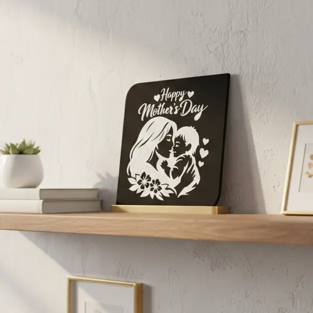 Mother’s Day Desk Decor | Mom Love Silhouette | Easy Print 