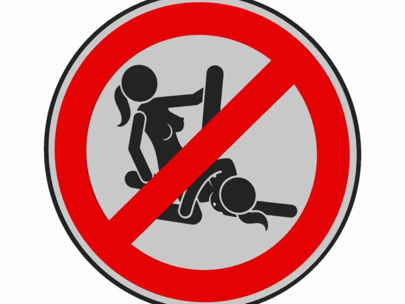 Scissoring Woman - Traffic Sign Forbidden v2 - Wall Art