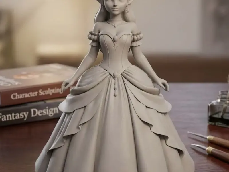elf princess in ball gown