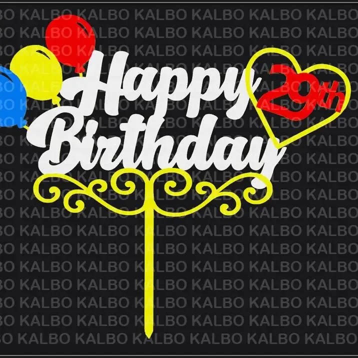 Happy 29th Birthday Cake Topper