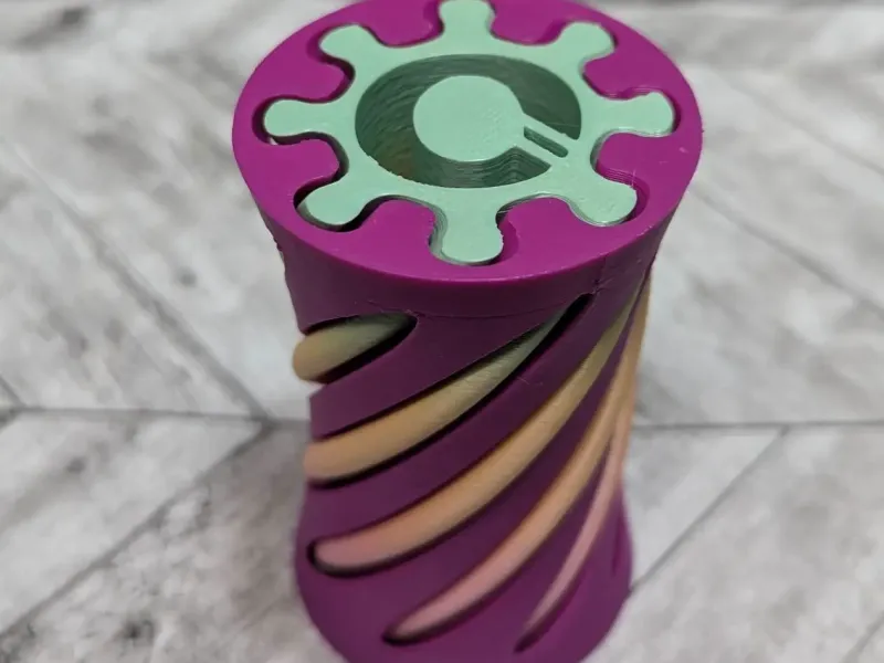 Spiral Vortex Fidget Letter O - Passthrough Toy 180 deg