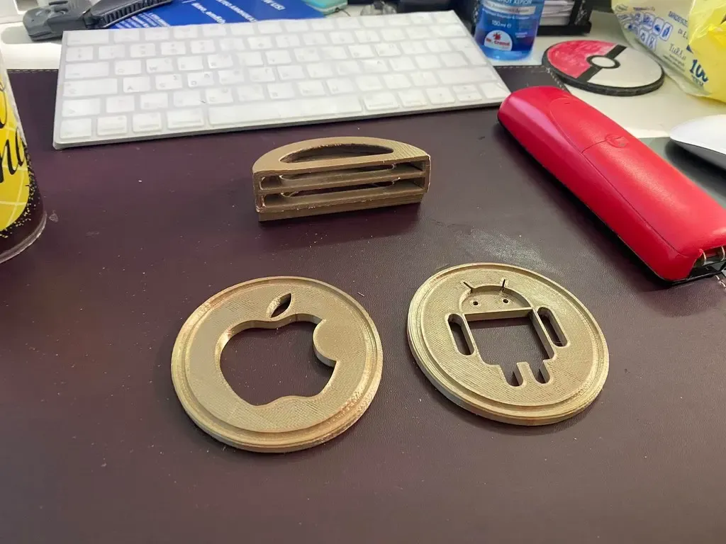 Apple and Android coasters