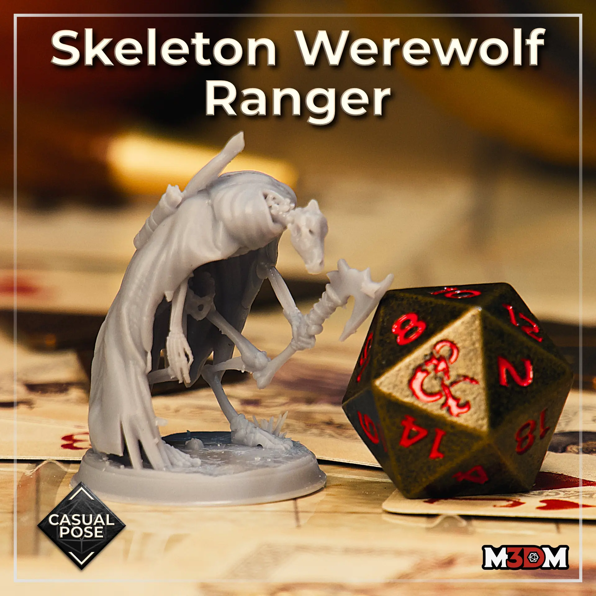 Characters & Creatures STL Download - Skeleton Werewolf Ranger (Casual ...