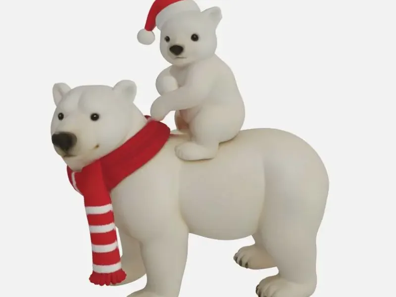 christmas polar bear