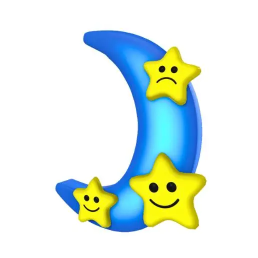 Cute Moon and Stars Night Light 3D Model STL Printable