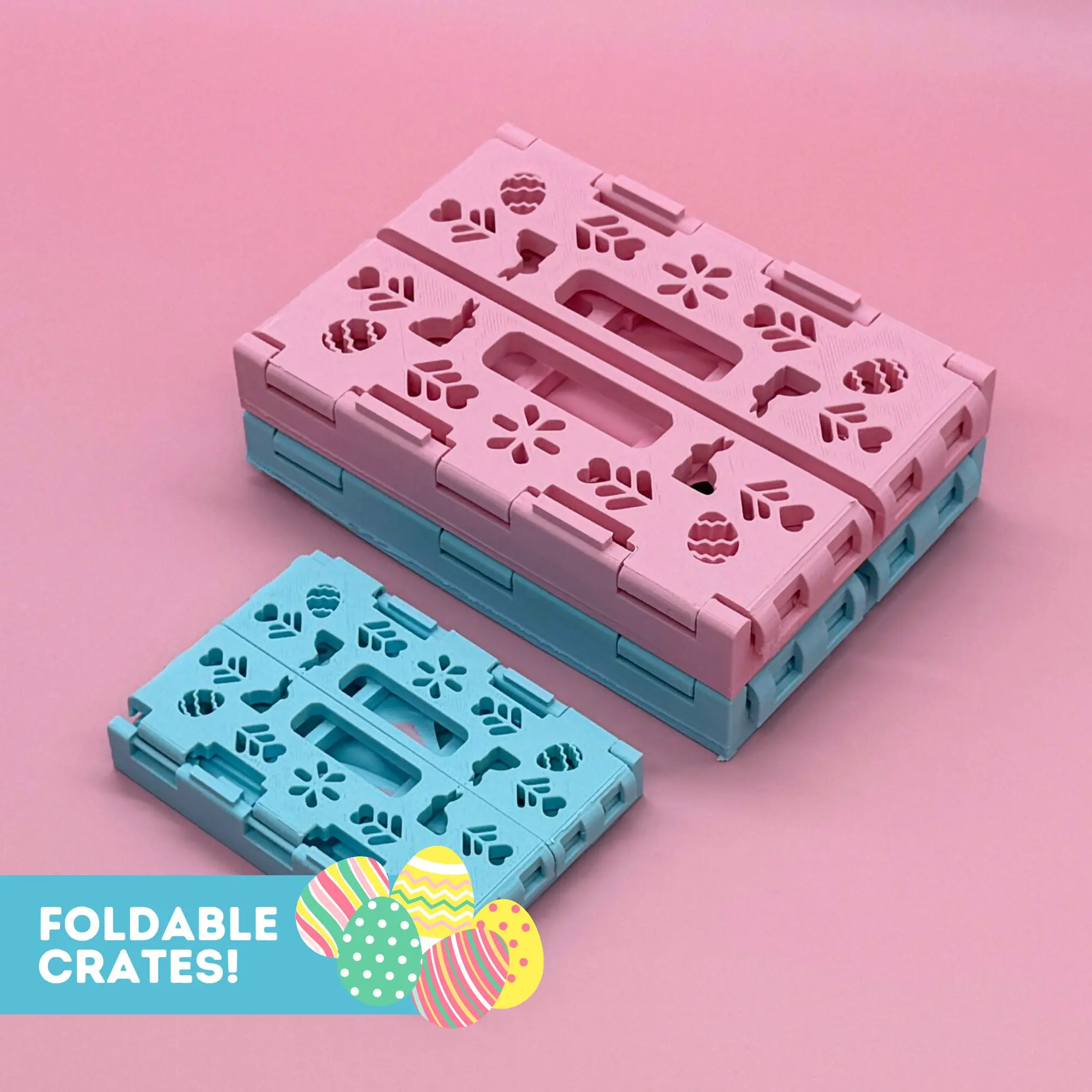 3D Printable Foldable & Stackable Crate Easter Edition