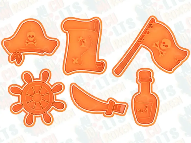 Pirate merchandise cookie cutter set of 6