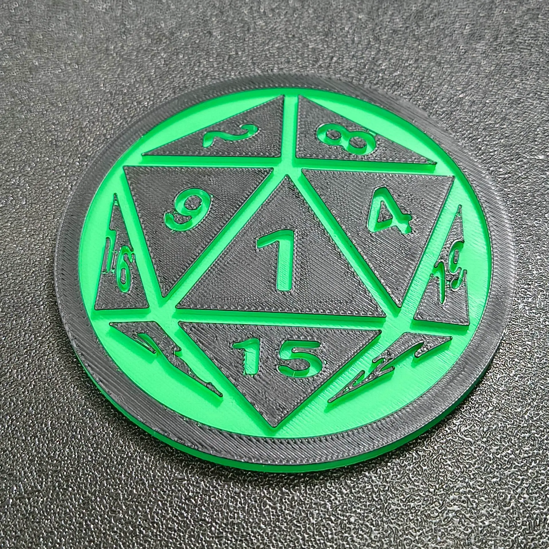 D20 Dice Rolled 1 Epic Fail  D&D  dungeons an Coaster 90x4mm