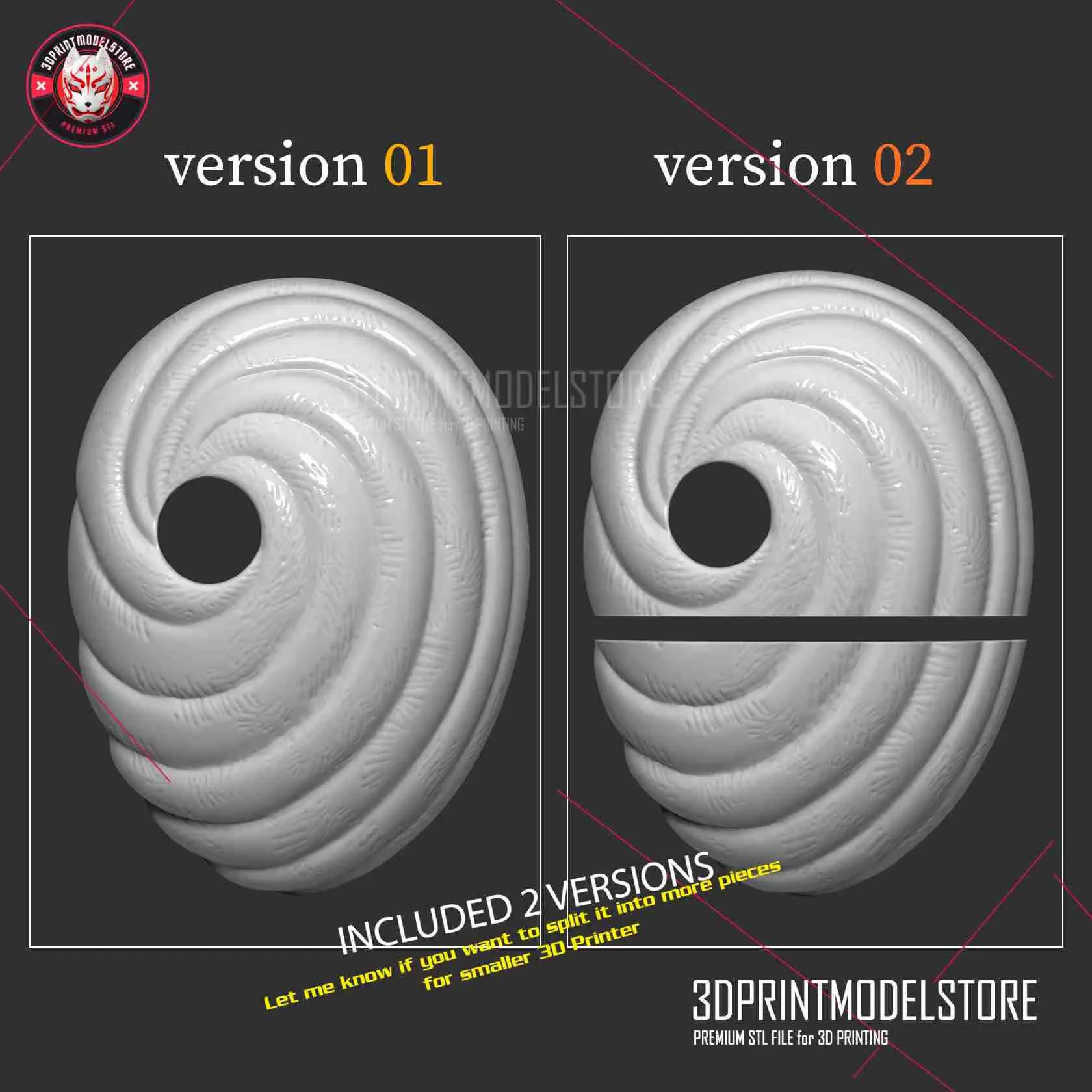 Naruto Tobi Obito Uchiha Maschera per costume di Halloween Cosplay
