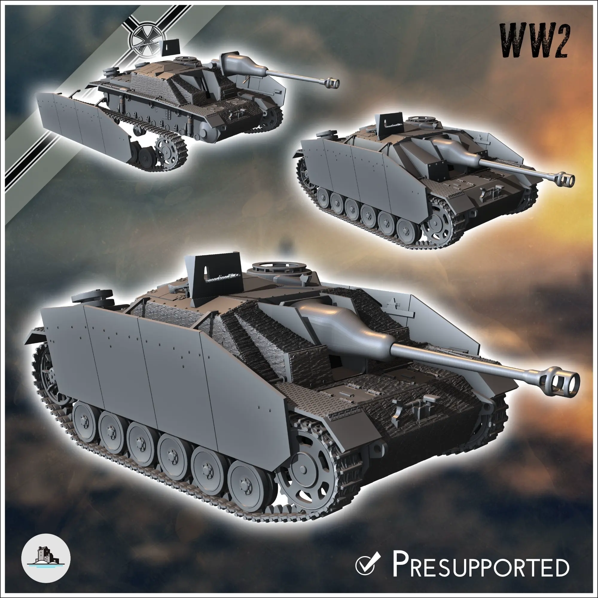 Deutsche WW2 Fahrzeuge Pack Nr. 5 (StuG Sturmhaubitze III und v