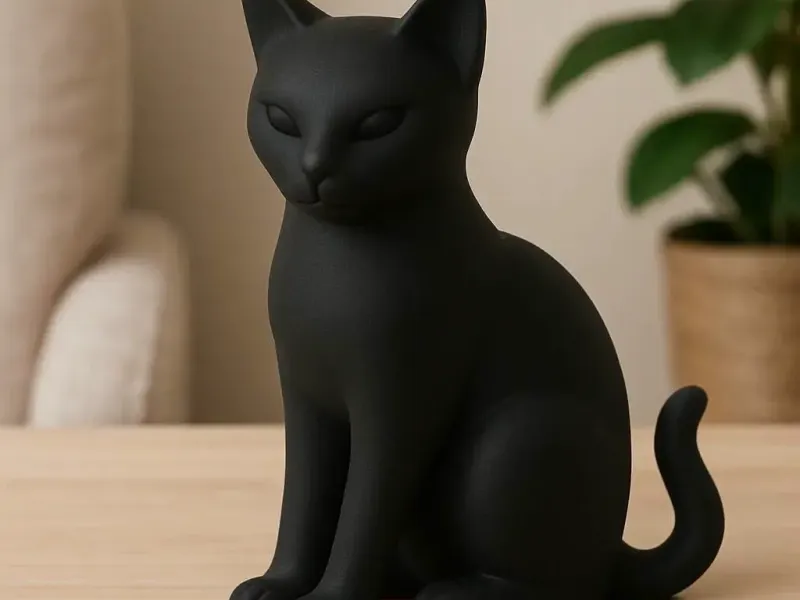 Modern Black Cat Figurine