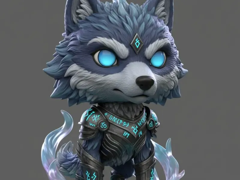 Arcane Wolf Guardian Chibi Fantasy 3D Printable Figurine