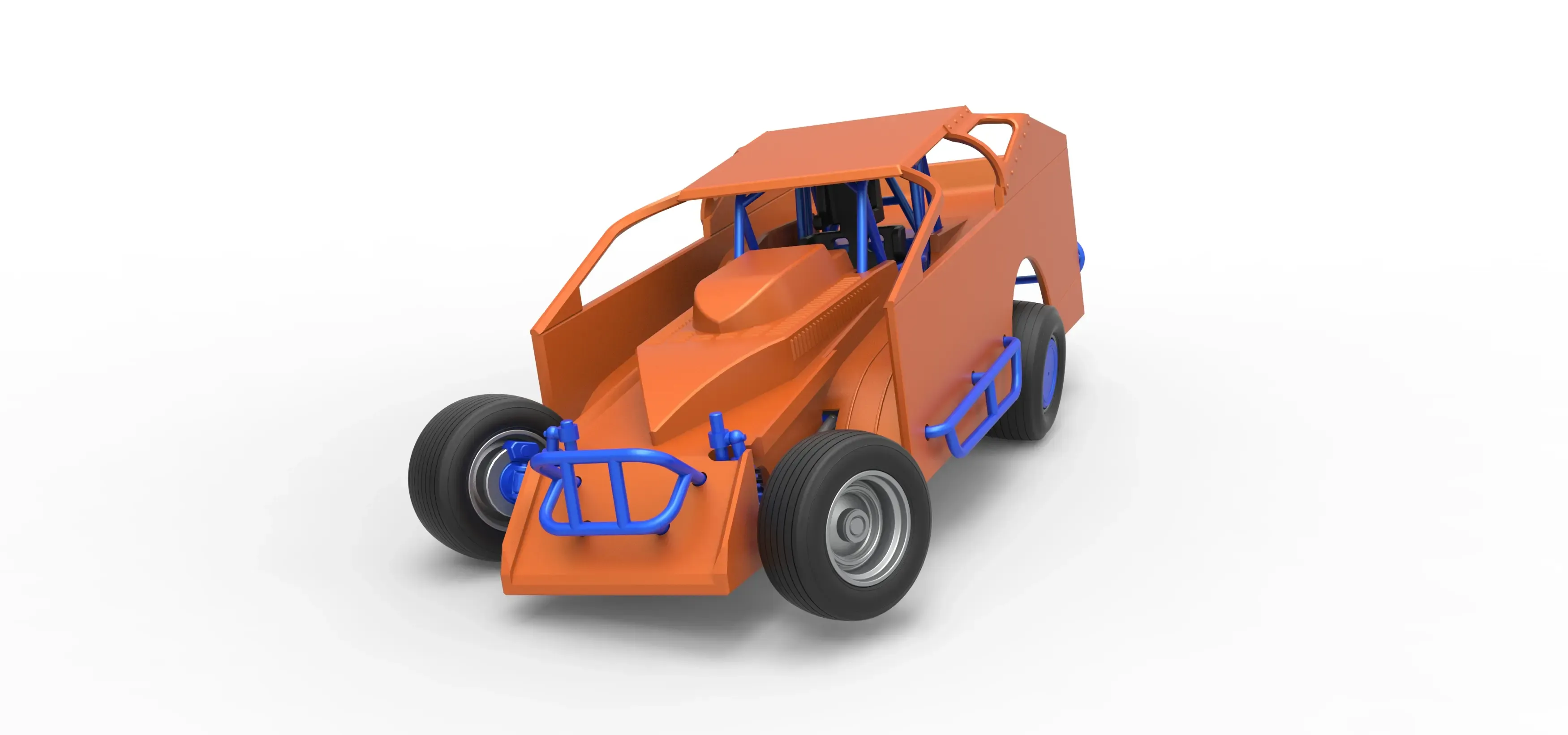 Northeast Dirt Modified stock car while turning Scale 1:25
