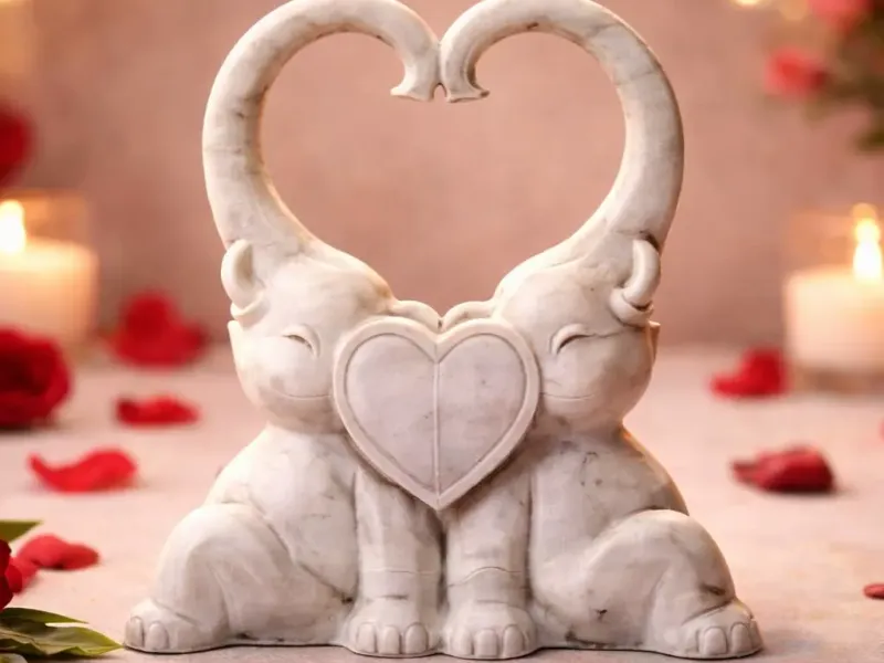 Elephants Forming Heart Shape - Valentine's Day Decor