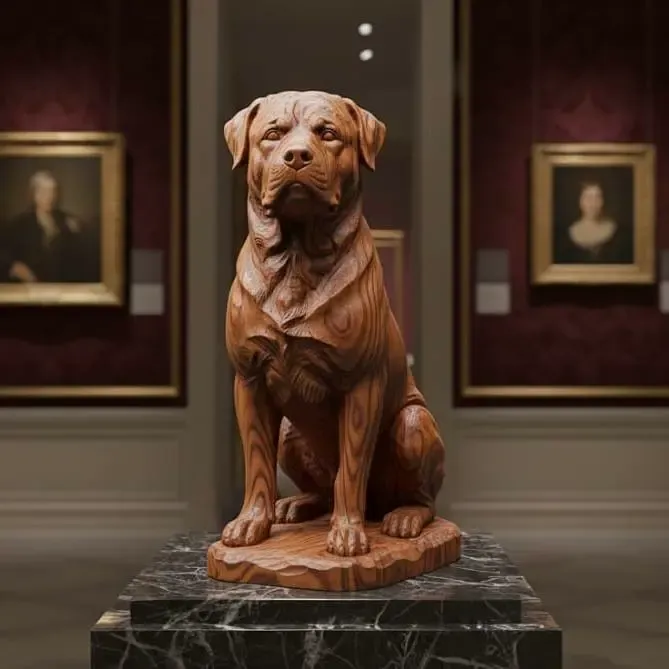 ROTTWEILER WOODEN CARVED