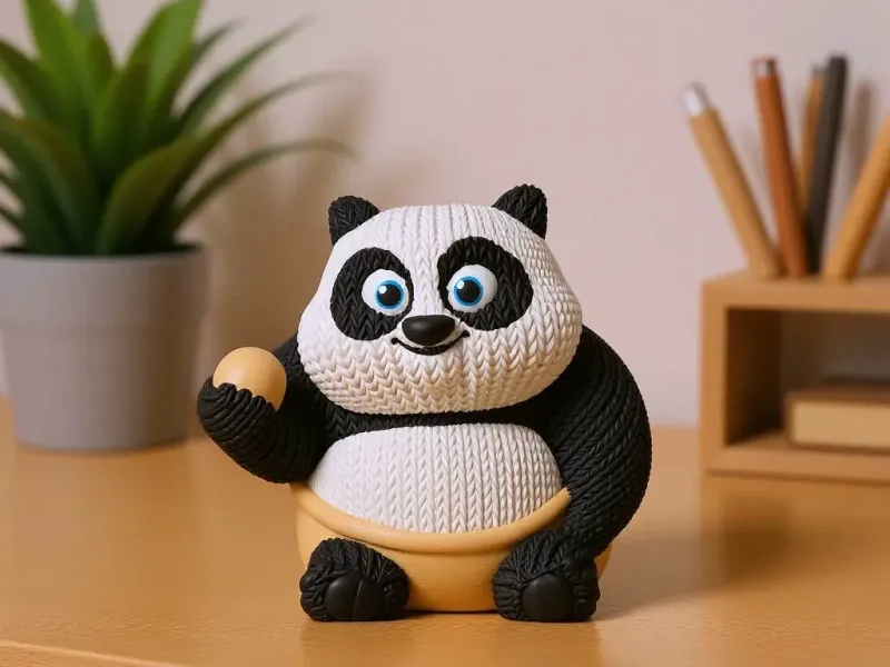Baby Kung fu Panda Knitted - Crochet - No Supports