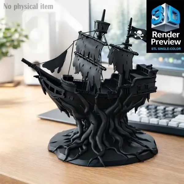 Ancient Rootbound Pirate Ship STL