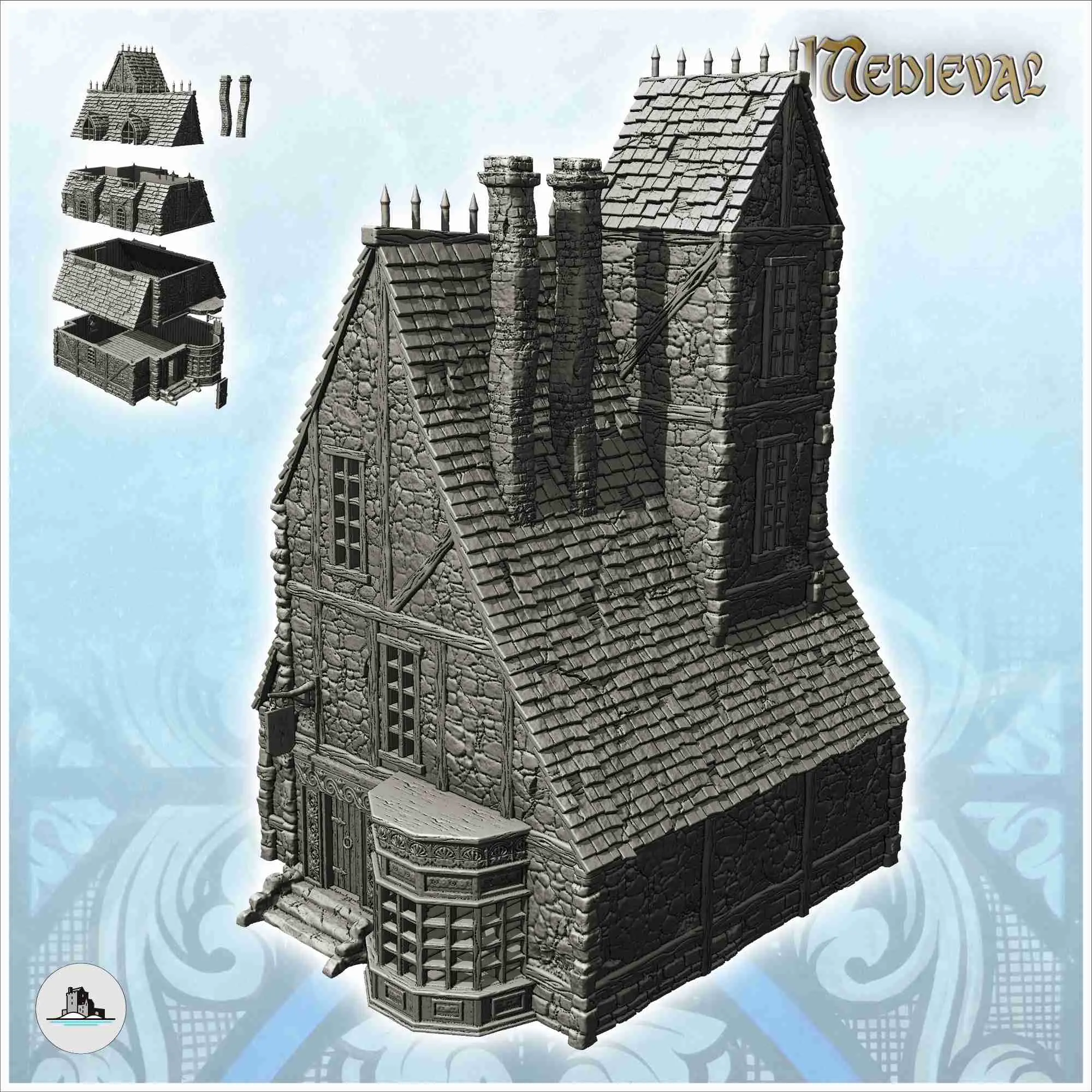 Mittelalterliches Dorf Pack Nr. 2 - Miniaturen Warhammer Terrain s