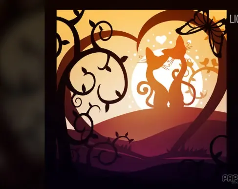 Love cat 2 lightbox (shadow box)