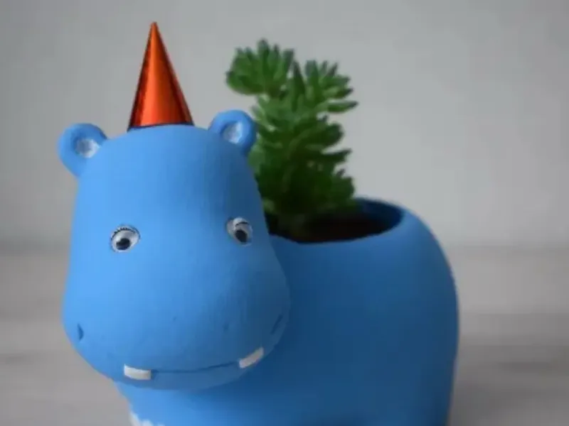 hippo flower pot