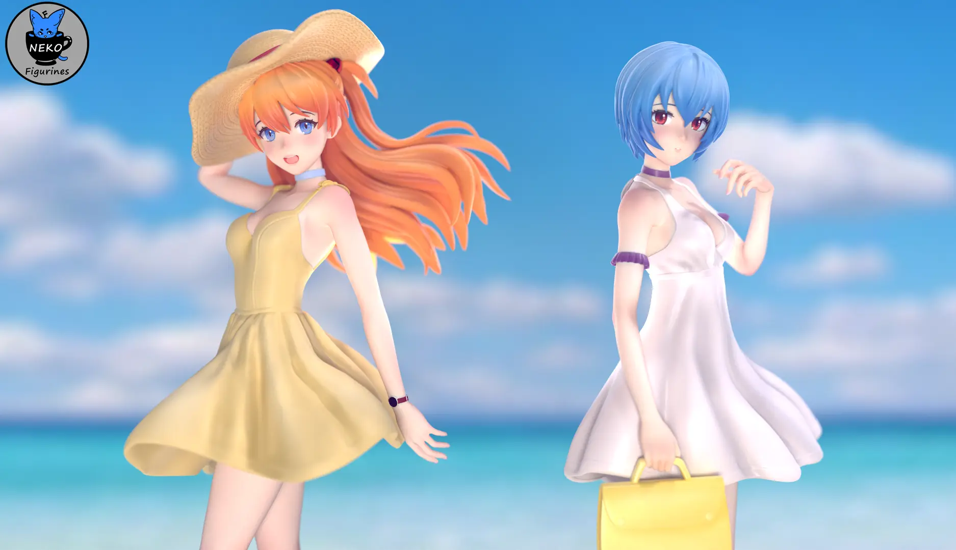 Asuka and Rei Summer Dress - Evangelion 3D Printing Model