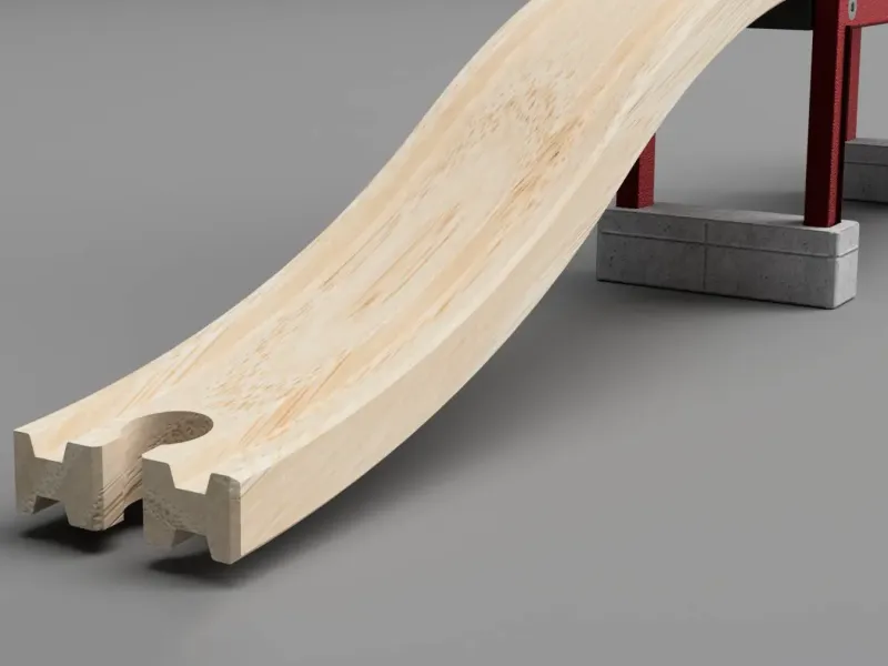 Auf- und Ab-Schiene (Holzschienen)