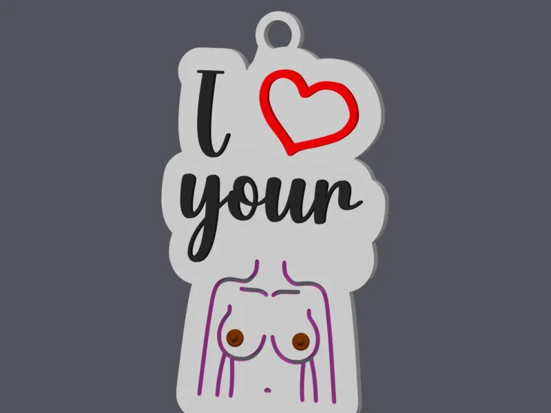 I Love Your Boobs - Keychain v2