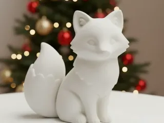 Elegant Fox Christmas Ornament 🦊 (3D Printable Model)