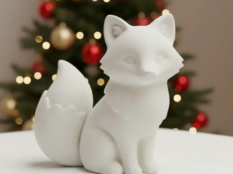 Elegant Fox Christmas Ornament 🦊 (3D Printable Model)