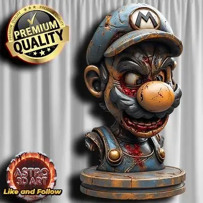 Super Mario Zombie Bronze Buste ❤️
