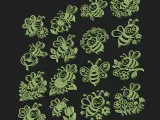 Floral Bee CNC SVG STL Pack 16 Designs-6