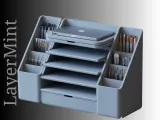 Multi-Layer Desk Organizer with Drawers and Side Compartment-0