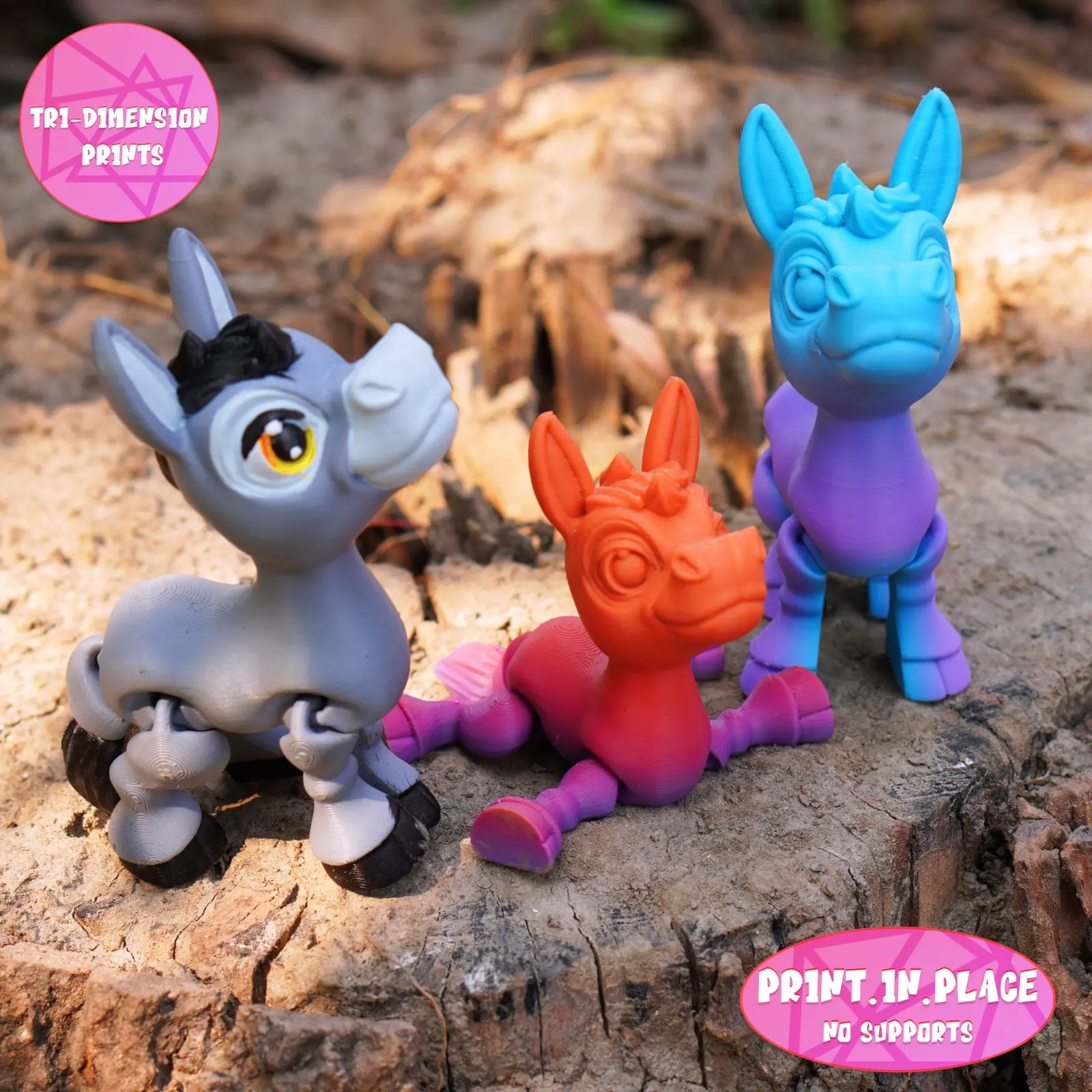 PRINT IN PLACE CUTE FLEXI DONKEY