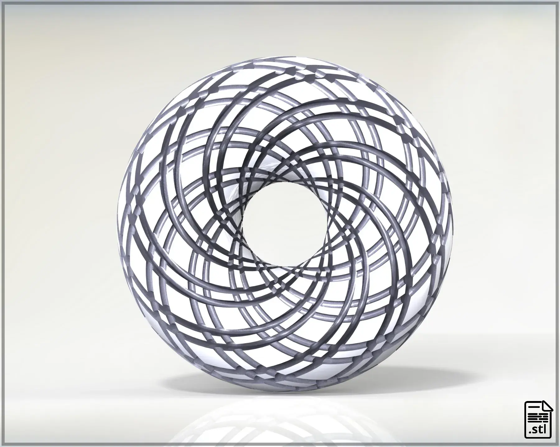 Rodin Coil Torus .STL 8 INCHES Diameter Coil | 2x16 groves