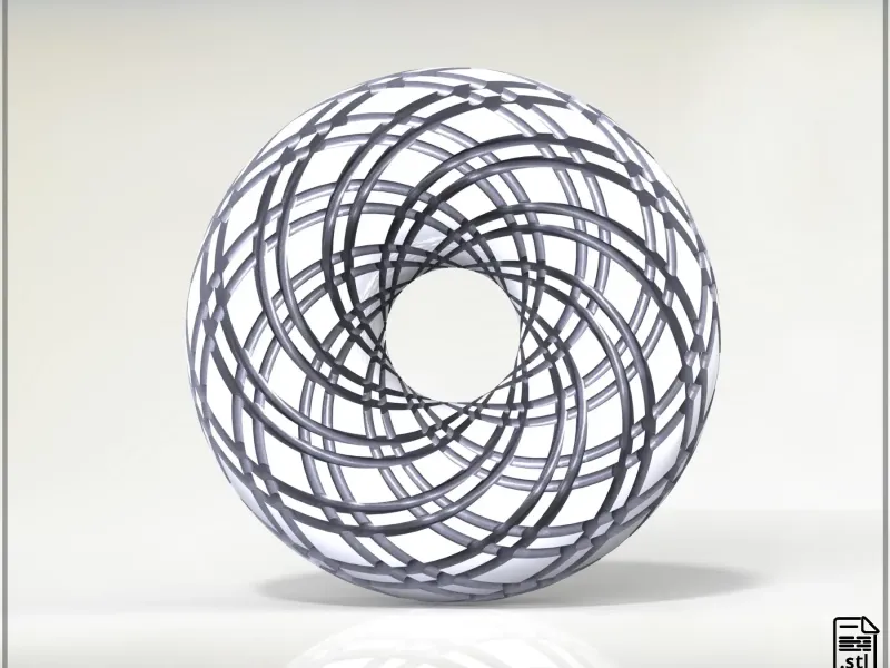 Rodin Coil Torus .STL 8 INCHES Diameter Coil | 2x16 groves