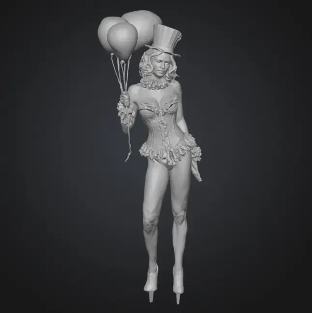 Female clown in corset