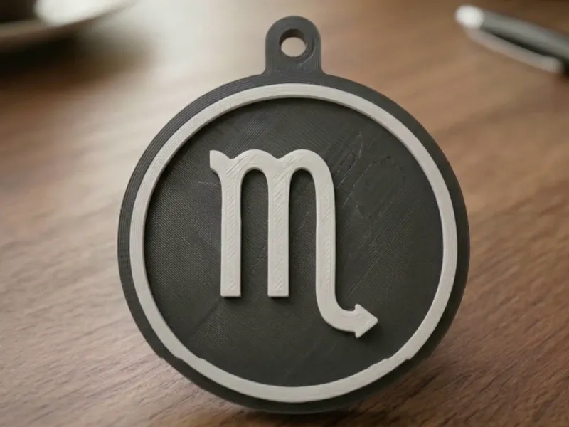 Minimalist Zodiac Keychain – Escorpio – 3D Printed Gift