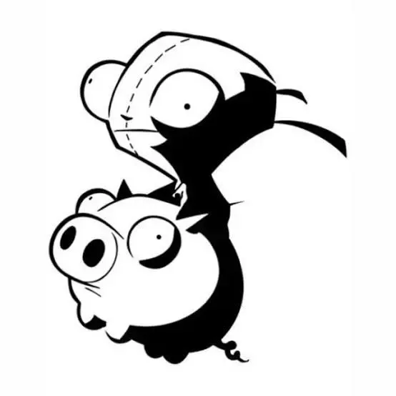 Gir riding pig stencil