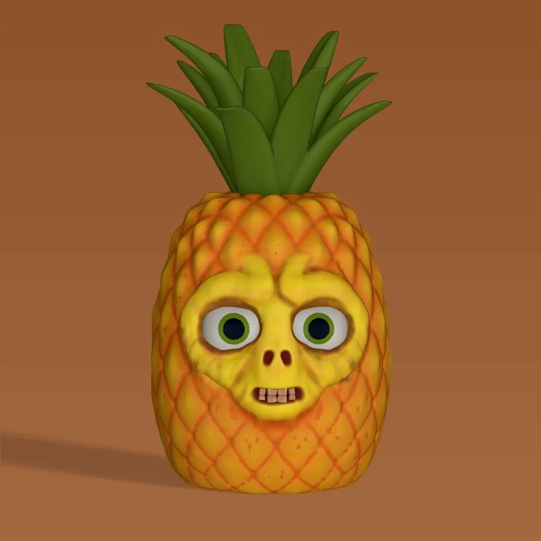Sculptures & Artworks STL Download - Creepy Pineapple Face | Scary ...