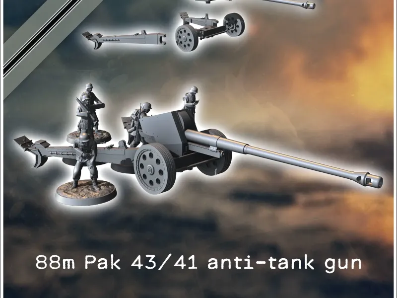 88m Pak 43-41 Tun antitanc german - miniaturi ww2 vehicul