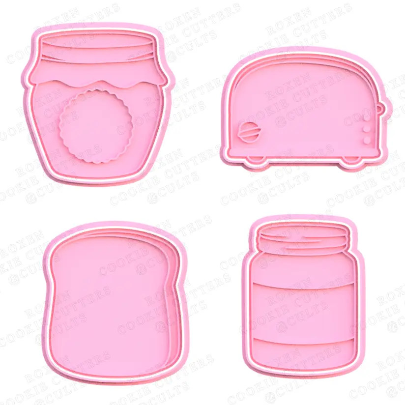 Toast cookie cutter set of 4