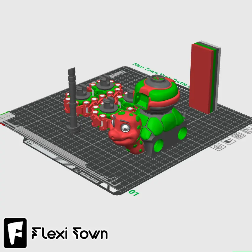 Flexi Print-in-Place Tank Turtle