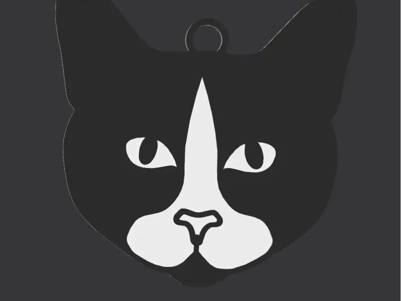 Chat noir blanc face.3mf
