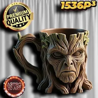 Taza de madera con forma de árbol ❤️
