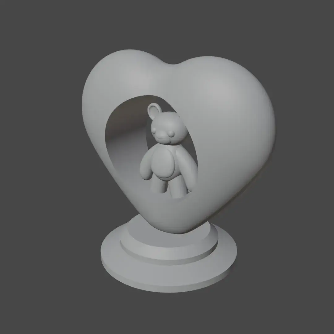 teddy bear inside a heart valentines decor