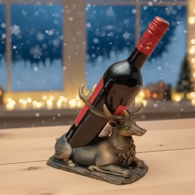 Suporte para garrafa de vinho em forma de veado