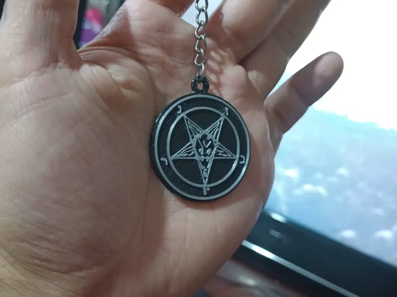 BAPHOMET - Satan Star Keychain - Llavero Satánico.