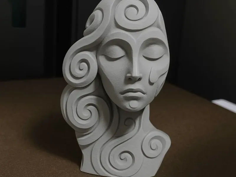 Abstract crying woman - emotional art